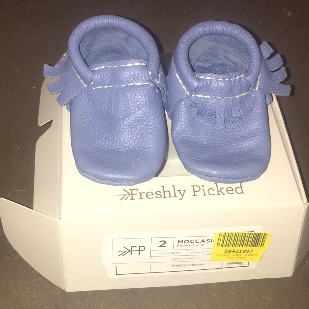 Freshly picked size 2 Moccasins blue